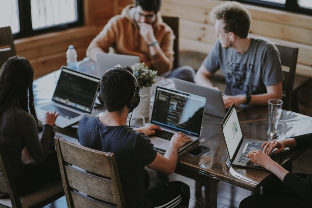 employees working on computers