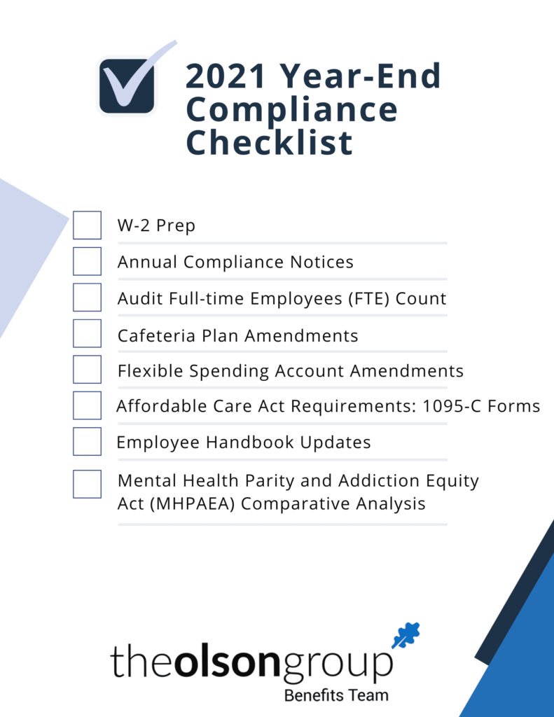 2021 Year-End Compliance Checklist - The Olson Group
